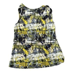 Emerson Rose Blouse Sz S Silk Abstract Print Sleeveless Drop Neck Line Summer